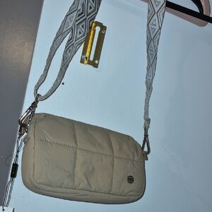 Quilted Crossbody Bag in Beige